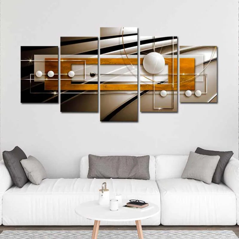 Tableau sur toile imprimée d'Art Abstrait Moderne dans un salon - TabloDéco.fr