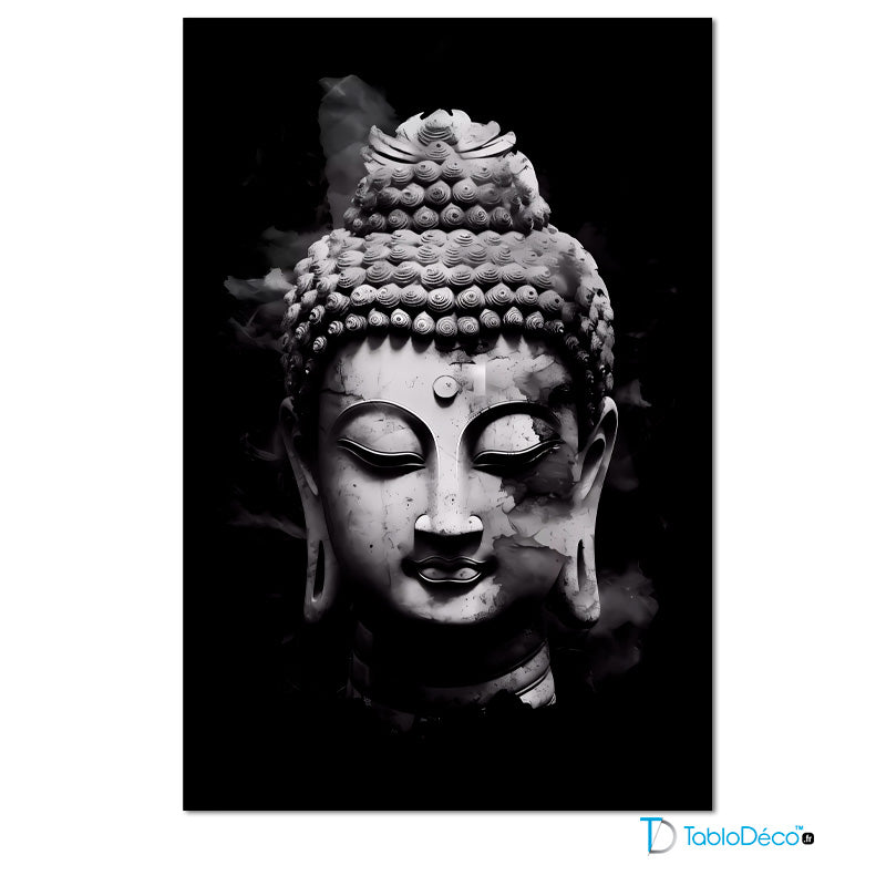 Acheter un Tableau de Bouddha en Noir et Blanc - TabloDéco.fr