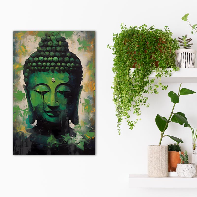 Tableau Bouddha Vert - TabloDéco.fr