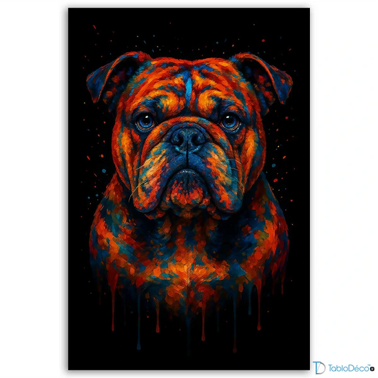 Tableau Bulldog Multicolore - TabloDéco.fr