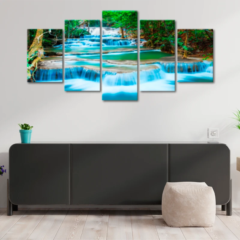 Tableau Cascade dans une Forêt - TabloDéco.fr