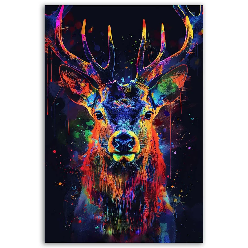 Tableau Cerf Multicolore - TabloDéco.fr