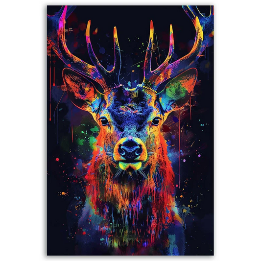 Tableau Cerf Multicolore - TabloDéco.fr