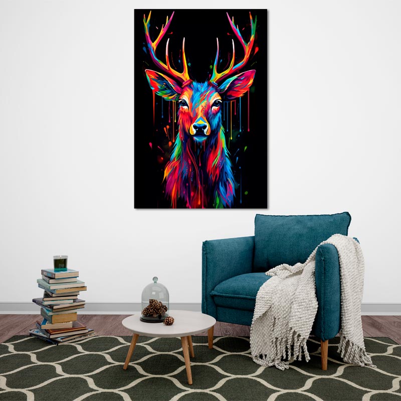Toile décorative avec un Cerf de style Pop Art - TabloDéco.fr