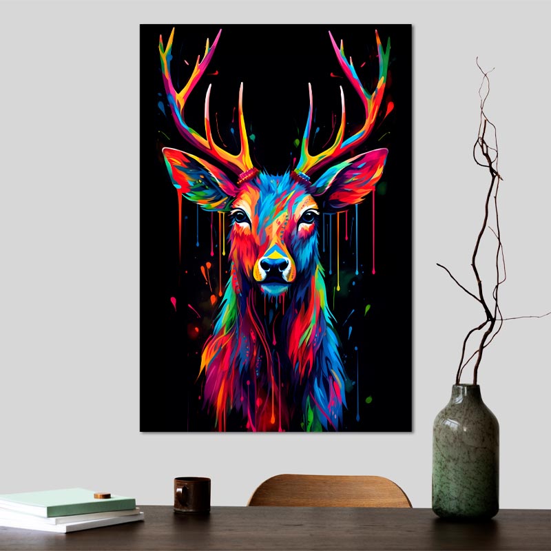 Tableau Cerf Pop Art - TabloDéco.fr