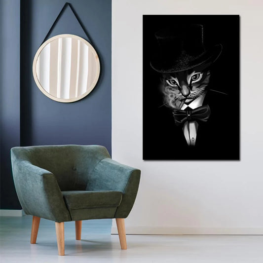 Toile décorative d'un Chat Habillé en smoking - TabloDéco.fr