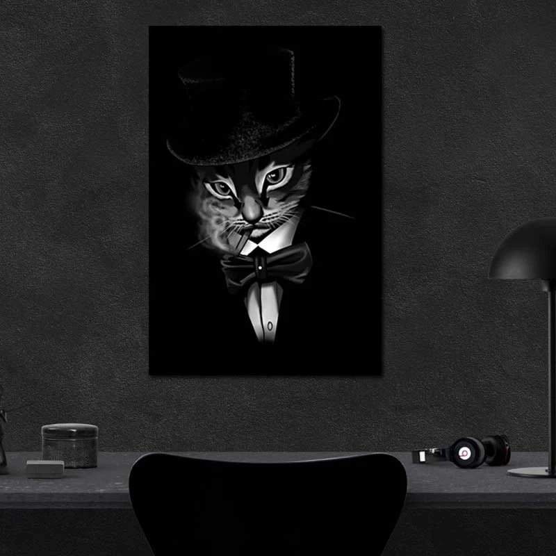 Tableau Décoratif d'un Chat en Costume - TabloDéco.fr