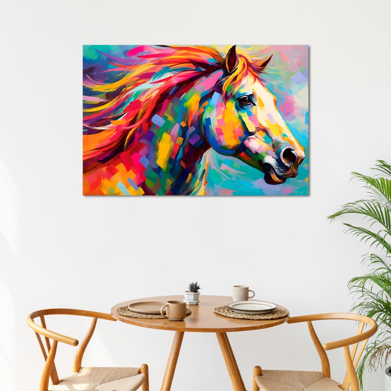 Tableau Cheval Multicolore - TabloDéco.fr