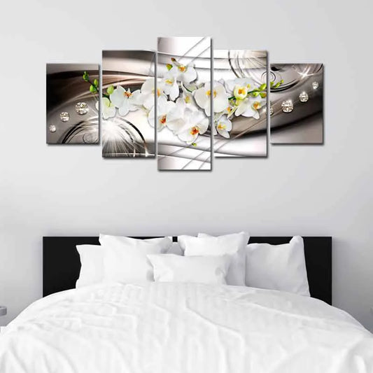 Toile décorative Contemporaine Design avec des Fleurs dans une chambre - TabloDéco.fr