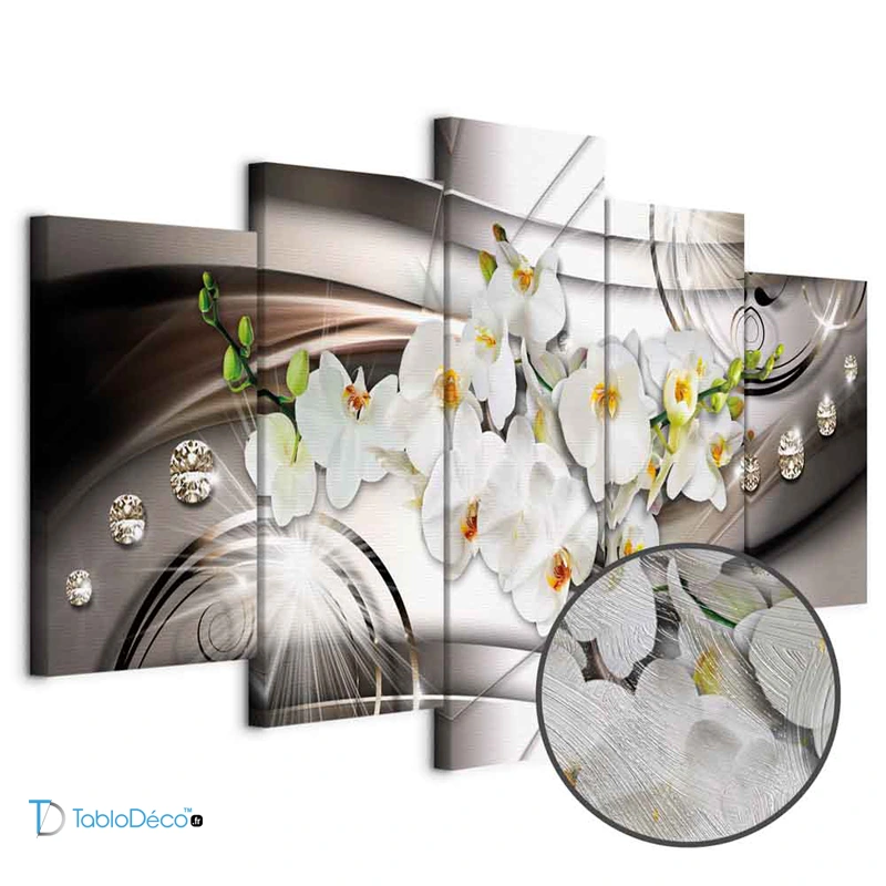 tableaucontemporain design fleurs avec finition premium