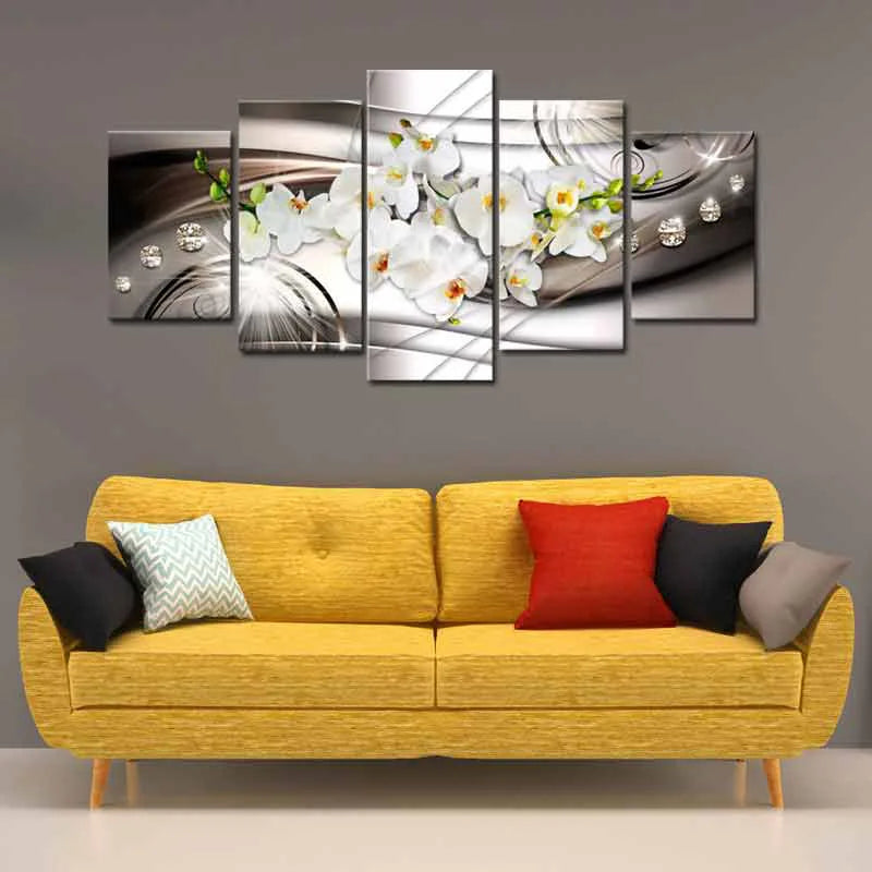 Tableau déco Contemporain et Design avec des Fleurs accroché dans un salon - TabloDéco.fr