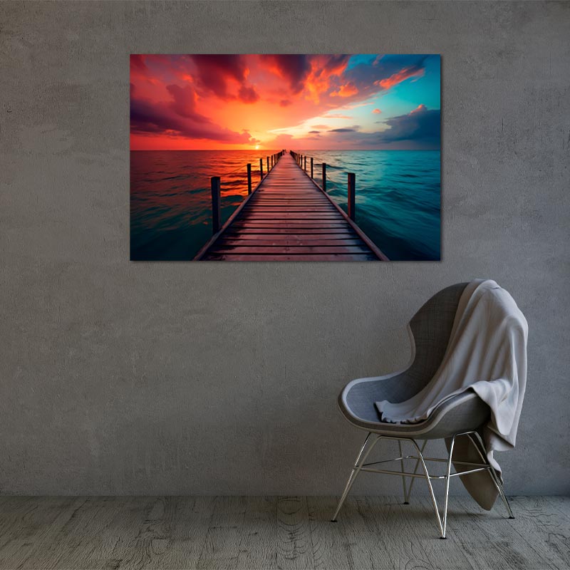 Tableau déco sur toile avec le Coucher du Soleil - TabloDéco.fr