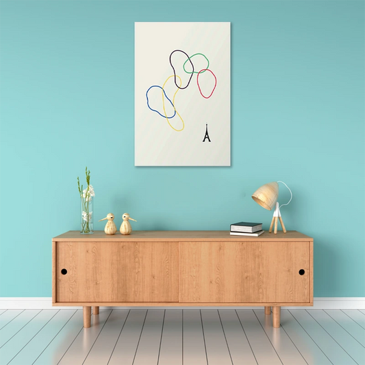 Tableau déco Anneaux Olympiques Minimalistes (JO Paris 2024)