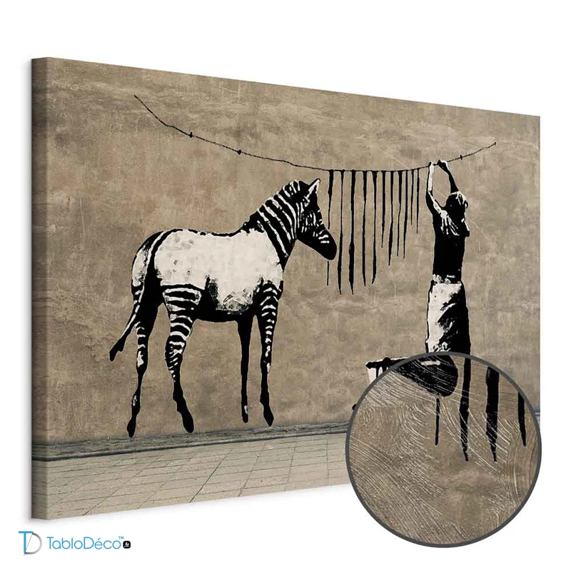 Tableau déco Banksy Zèbre version premium