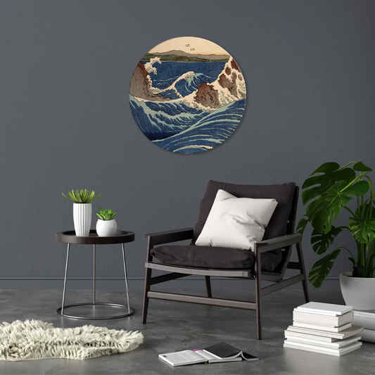 Tableau déco circulaire du Tourbillon de Utagawa Hiroshige