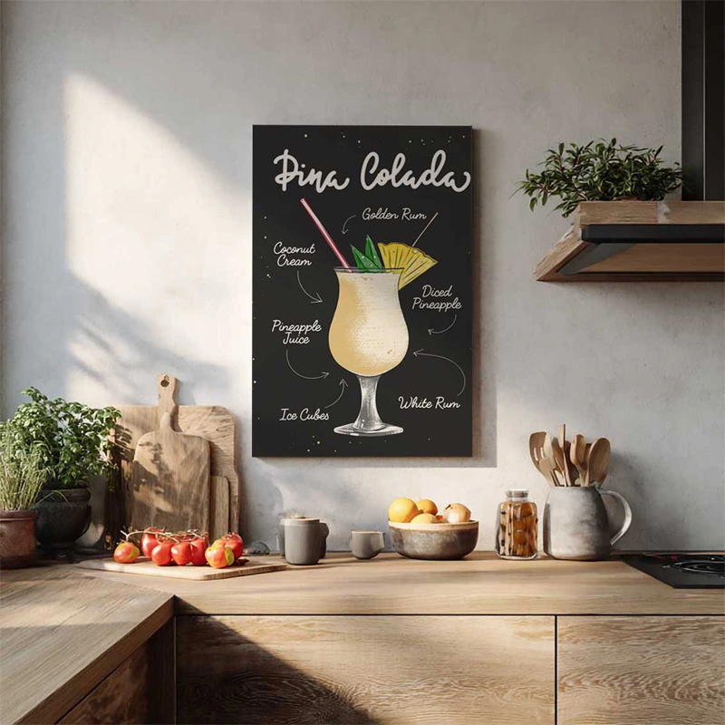 Tableau Déco du Cocktail de la Pina Colada pour la cuisine