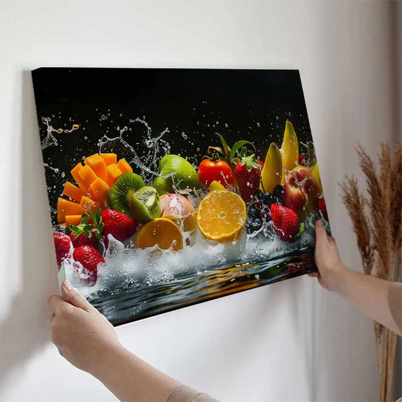 Tableau Cuisine Fruits et Éclaboussures d’eau