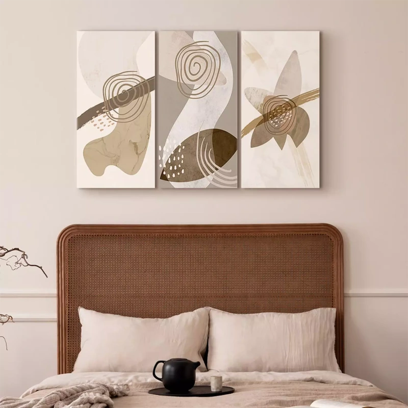 Tableau déco Triptyque Scandinave dans une chambre