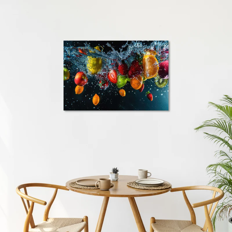 Tableau Déco de Fruits dans l’eau dans une cuisine
