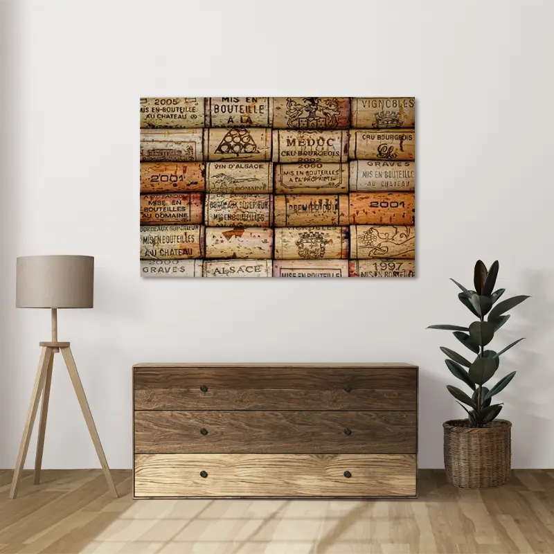 Tableau Déco en liège - Voyage dans les Vignobles Français