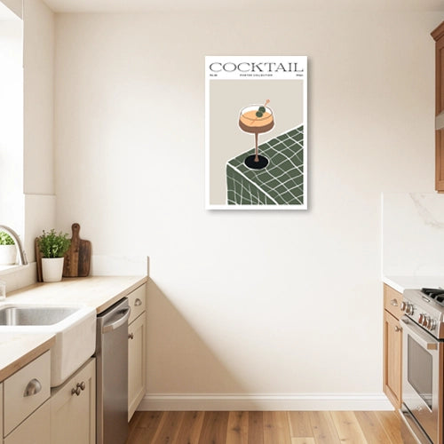 Tableau déco style Poster Cocktail Rétro Chic