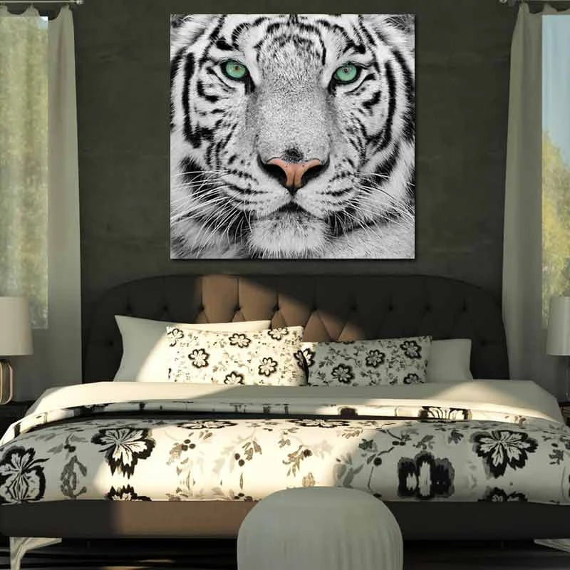 Toile décorative avec un Tigre Blanc - TabloDéco.fr