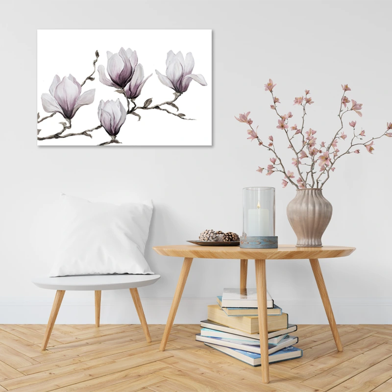 Tableau Décoratif Scandinave avec de belles Magnolias