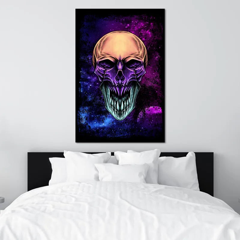 Tableau déco sur toile Tête de Mort Design - TabloDéco.fr