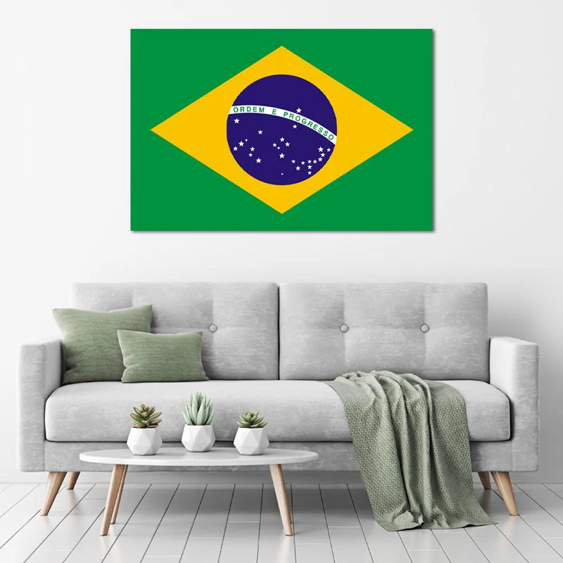 Drapeau du Brésil sur toile imprimée - TabloDéco.fr