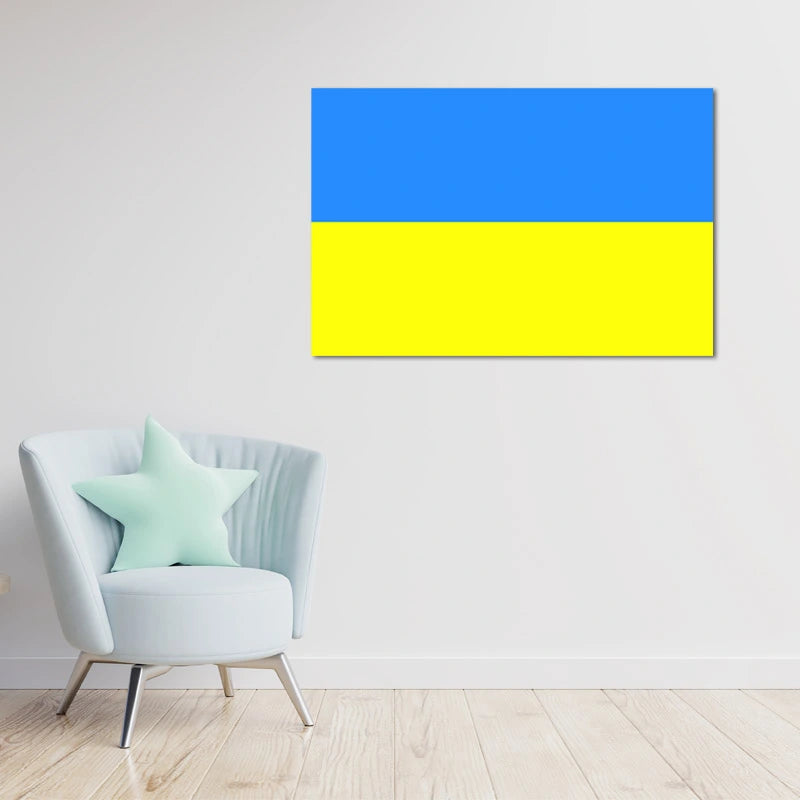 Drapeau Ukrainien sur toile imprimée - TabloDéco.fr