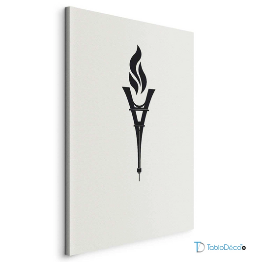 Tableau Flamme Olympique Noir et Blanc (JO Paris 2024)