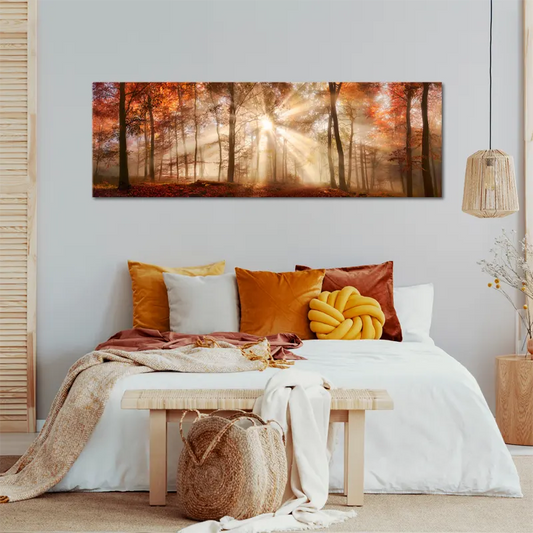 Toile décorative d'une Forêt en Automne dans une chambre - TabloDéco.fr