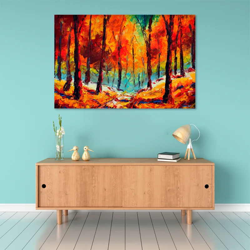 Tableau Forêt Couleurs Automnales - TabloDéco.fr