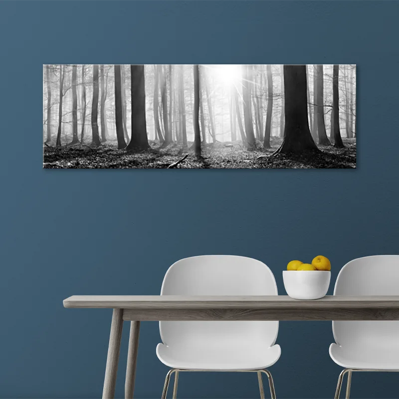 Tableau Forêt Noir et Blanc - TabloDéco.fr