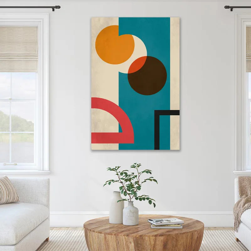 Tableau Scandinave Forme Géométrique dans un salon - TabloDéco.fr