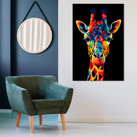 Toile décorative d'une Girafe Pop Art - TabloDéco.fr