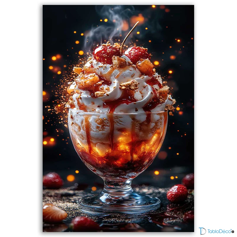 Tableau Glace Caramel aux Fruits Rouges