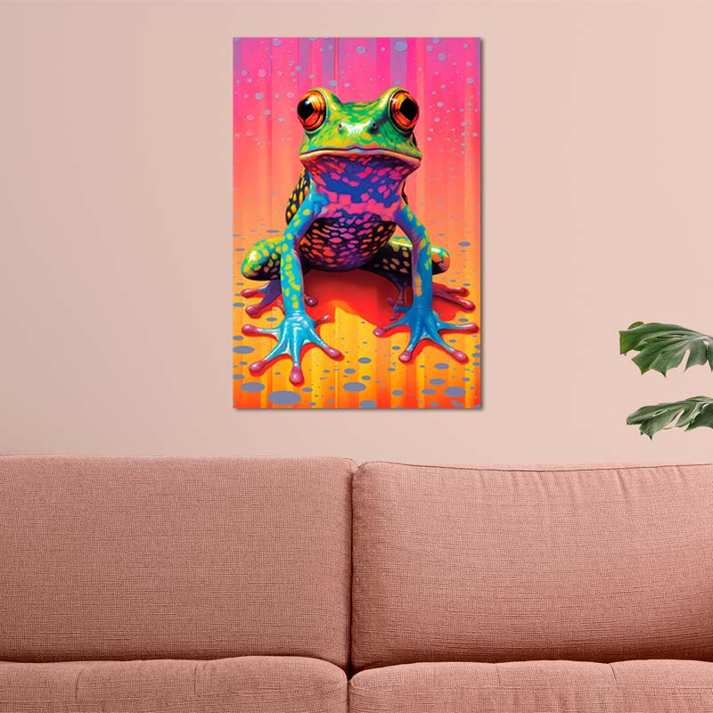 Tableau déco sur toile d'une Grenouille Pop Art - TabloDéco.fr