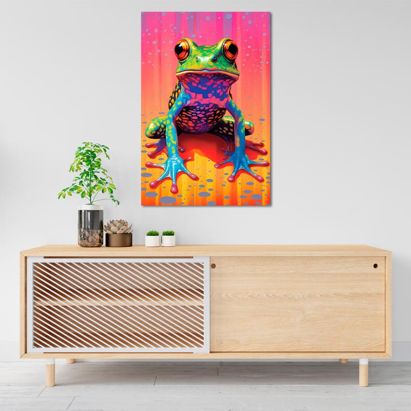 Toile décorative avec une Grenouille de style Pop Art - TabloDéco.fr