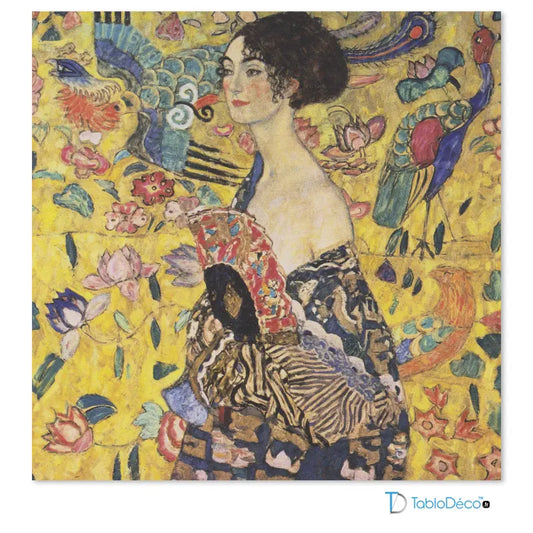 Achat Reproduction de La Dame à l'éventail de Gustav Klimt - TabloDéco.fr
