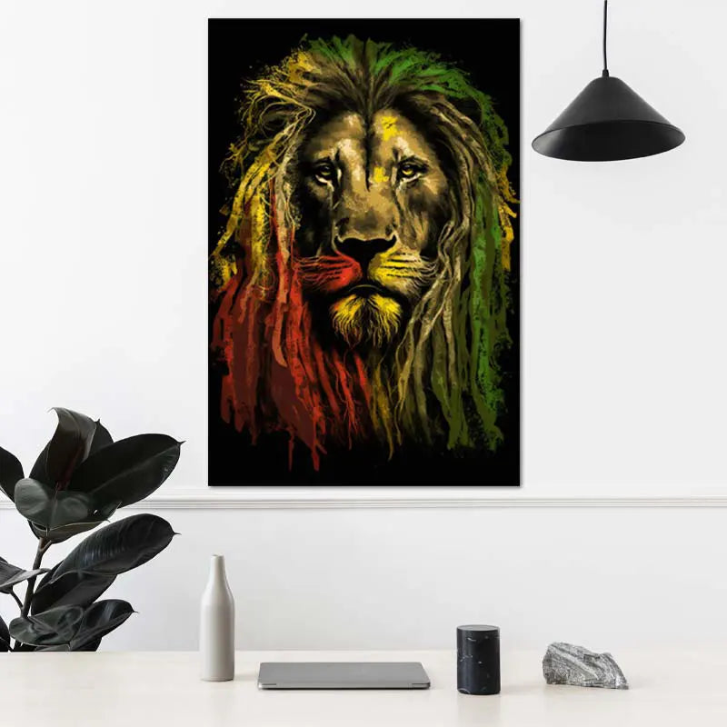 Tableau Lion Rasta - TabloDéco.fr