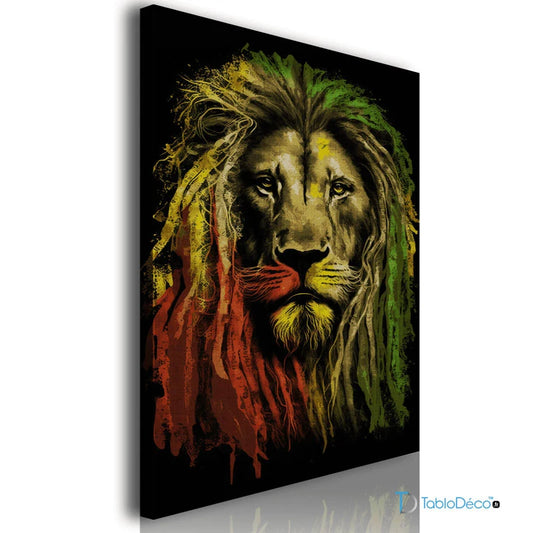 Acheter un Tableau avec un Lion Rasta - TabloDéco.fr