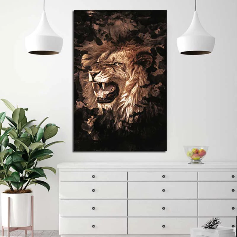 Tableau Lion Rugissant - TabloDéco.fr