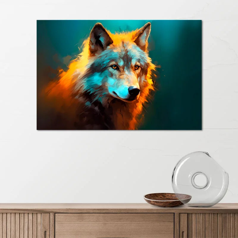 Tableau Loup Abstrait - TabloDéco.fr