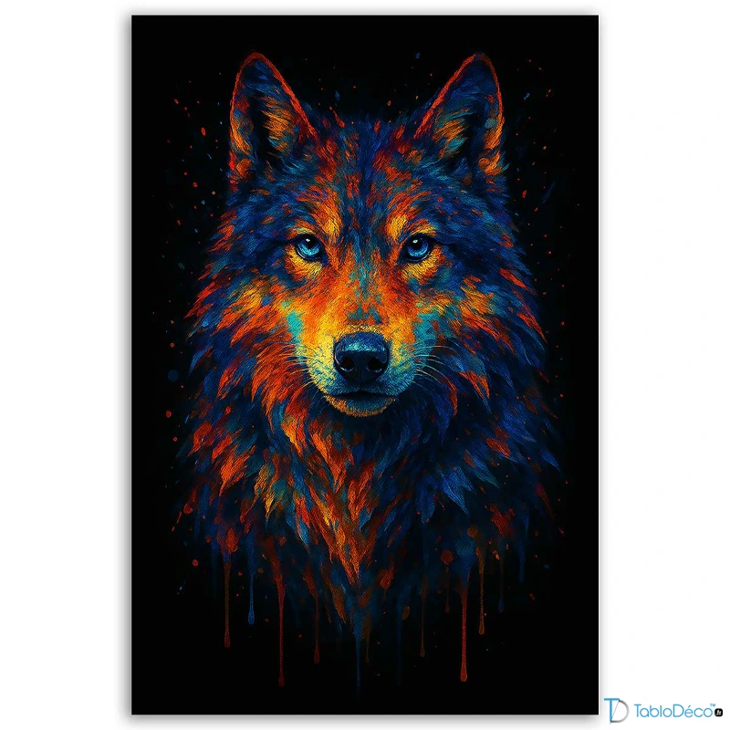 Tableau Loup Flamboyant - TabloDéco.fr