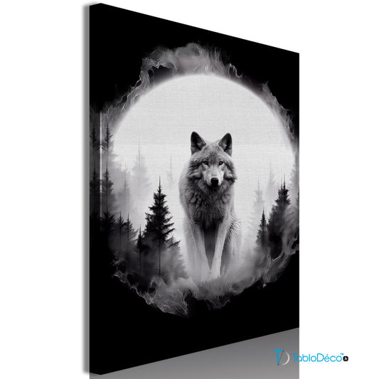 Acheter un Tableau d'un Loup et la Lune - TabloDéco.fr