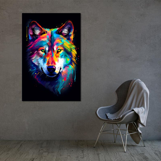 Toile décorative Loup Moderne - TabloDéco.fr