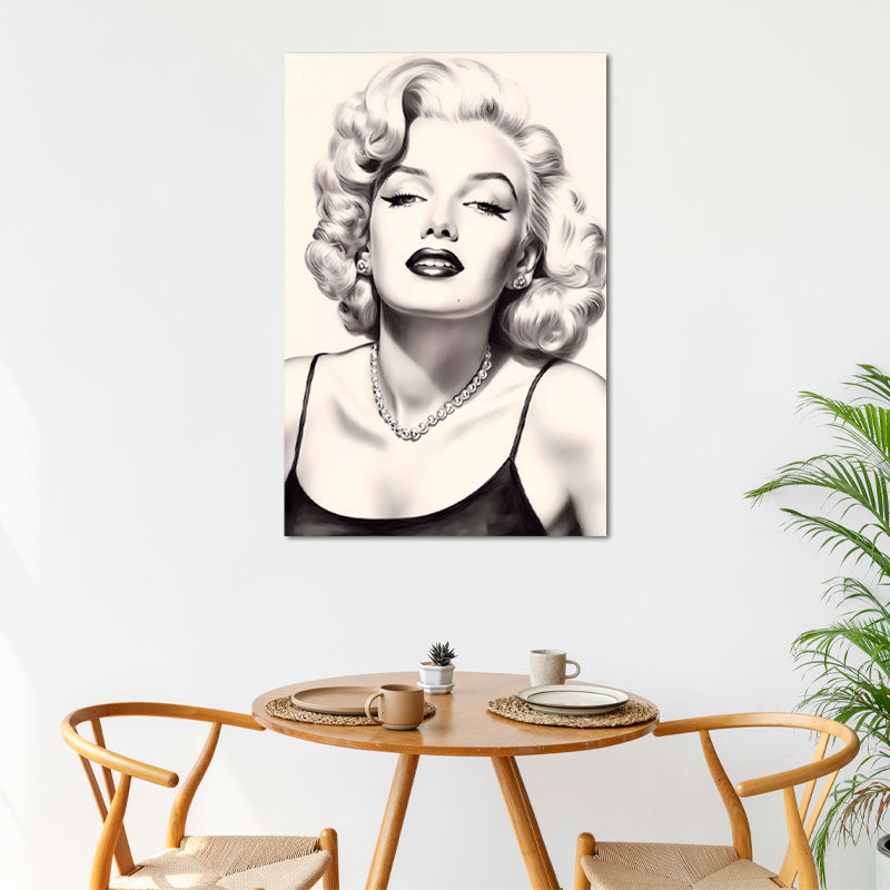 Tableau déco sur toile avec Marilyn Monroe en Noir et Blanc - TabloDéco.fr