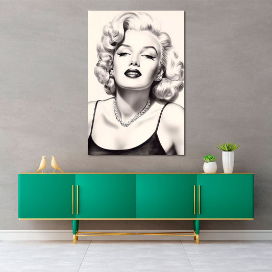 Toile décorative avec Marilyn Monroe en Noir et Blanc - TabloDéco.fr
