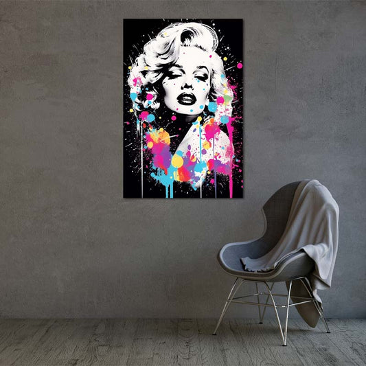 Toile décorative avec Marilyn Monroe dans un style Street Art - TabloDéco.fr